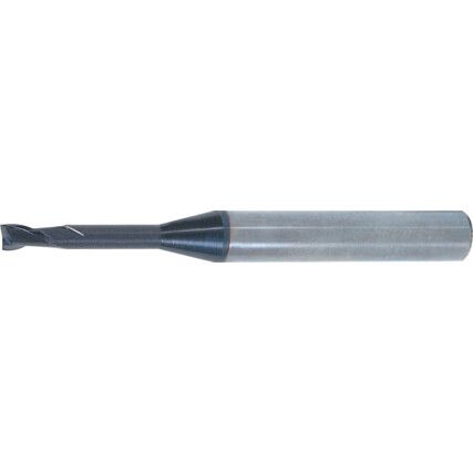 Long Series, Slot Drill, 0.8mm, 2 fl, Plain Round, Carbide, AlTiN