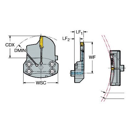 SL70-R123H15B080B-HP COROCUT HEAD FOR FACE GROOVING