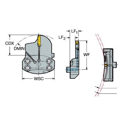 SL70-R123H15B120B-HP COROCUT HEAD FOR FACE GROOVING