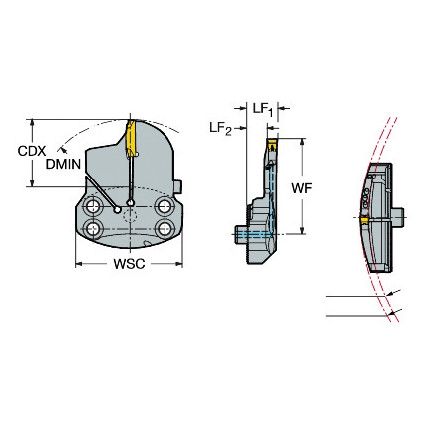 SL70-R123H40B290A-HP COROCUT HEAD FOR FACE GROOVING