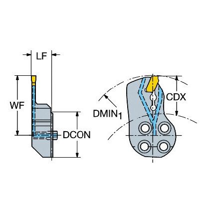 SL-QD-LGE22C25 COROCUT QD HEAD FOR GROOVING