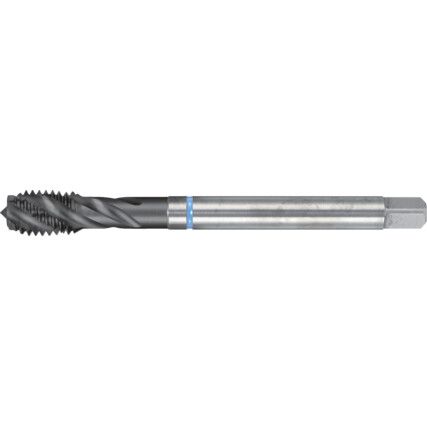 E239, Machine Tap, M6 x 1mm,  Metric Coarse, Spiral Flute, Powdered Metal Cobalt High Speed Steel, Super B, Blue