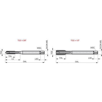 E397 10 X 24 UNC HSS-E-PM TICN6HX SPIRAL POINT TAP DIN 371/6