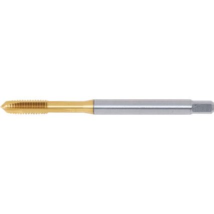 EP00TIN, Machine Tap, M6 x 1mm, Metric Coarse, Spiral Point, Cobalt High Speed Steel, TiN