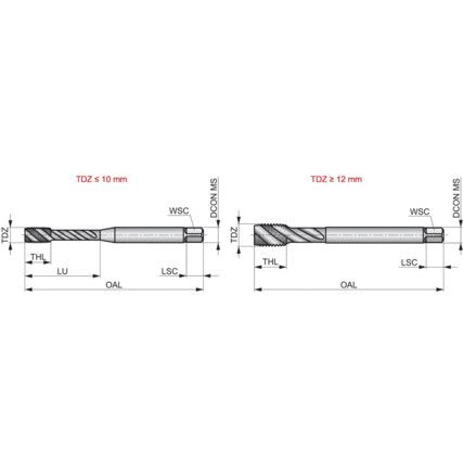 E398 M3 X 0.50 mm HSS-E-PM TICN6HX SPIRAL FLUTE TAP DIN 371/6