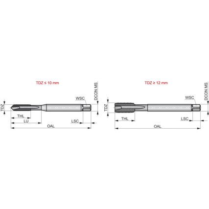 E397 M3 X 0.50 mm HSS-E-PM TICN6HX SPIRAL POINT TAP DIN 371/6