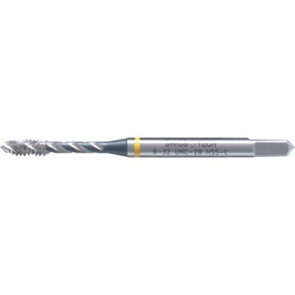 Machine Tap, 1/4in. x 19 BSP, Spiral Flute, Vanadium High Speed Steel, Bright, Yellow