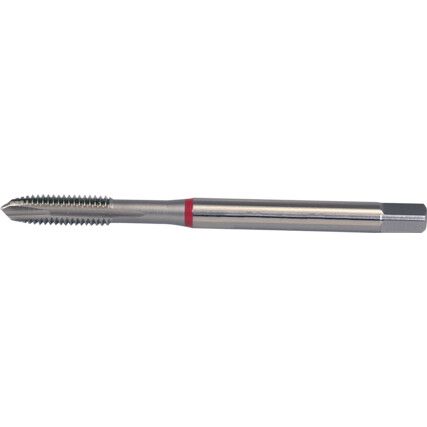 Machine Tap, M5 x 0.8mm, Metric Coarse, Spiral Point, Cobalt High Speed Steel, Bright, Red