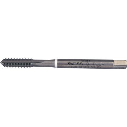 Machine Tap, M8 x 1.25mm, Metric Coarse, Straight Flute, Vanadium High Speed Steel, Nitride, White