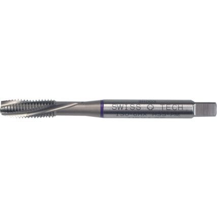 Machine Tap, M4 x 0.7mm, Metric Coarse, Spiral Flute, Powdered Metal High Speed Steel, Nitride, Purple