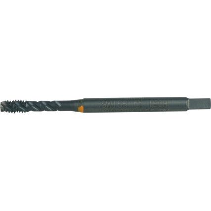 Tap, #5-40, UNC, Straight Flute, Powdered Metal High Speed Steel, Nitride/Steam Tempered, Orange