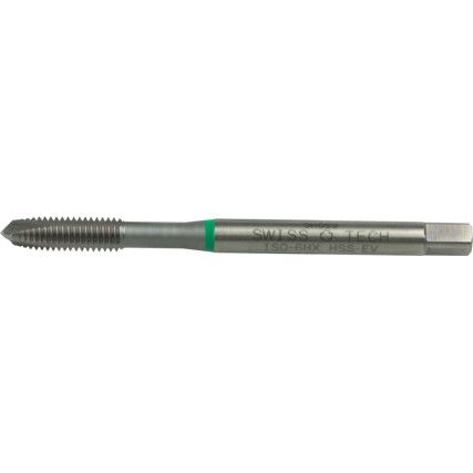 Machine Tap, M6 x 1mm, Metric Coarse, Spiral Point, Vanadium High Speed Steel, Nitride, Green