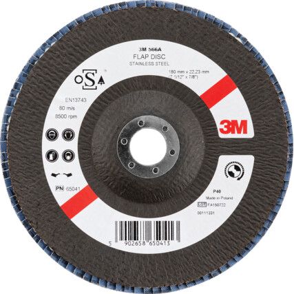 65041 566A CONICAL FLAP DISC 180mm P40