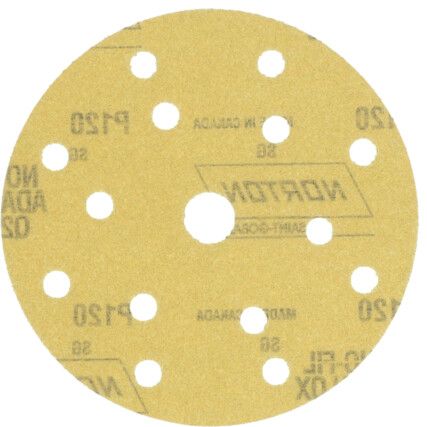 150mm Q275 15 HOLE P120 VELCRO BACKED FILM DISC (PK-100)