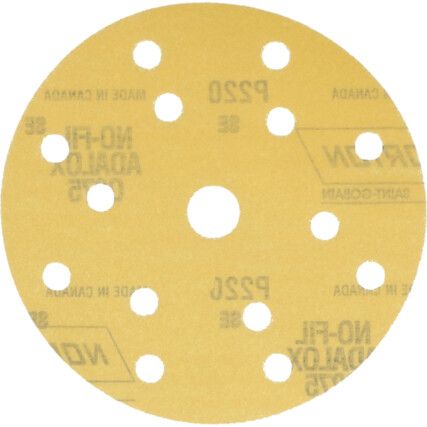 150mm Q275 15 HOLE P220 VELCRO BACKED FILM DISC (PK-100)