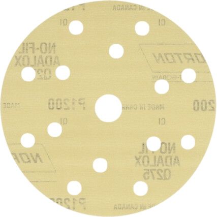 150mm Q275 15 HOLE P1200 VELCRO BACKED FILM DISC (PK-100)