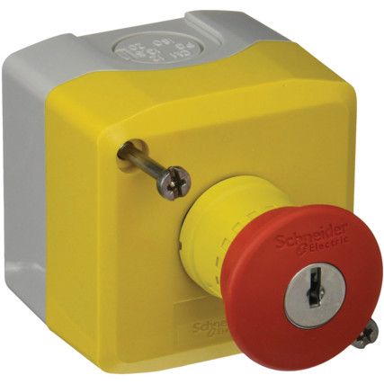 Push Button, Emergency Stop Control Station, Key Release, 2 NC 10A