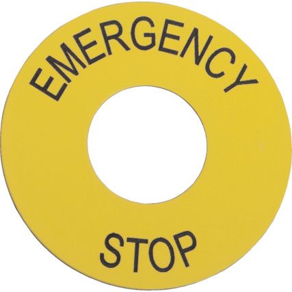 Legend Plate, Marked, For Emergency Stop Buttons