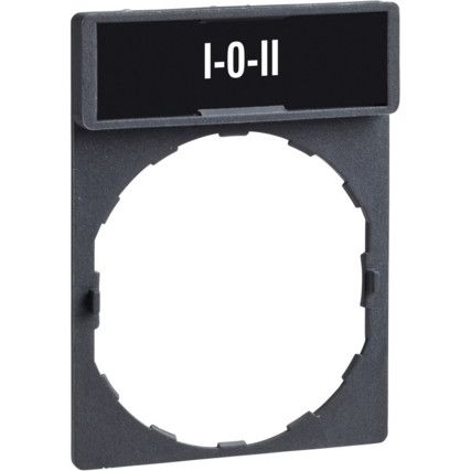 Legend Plate, Marked "I-O-II" White on Black, 8x27mm