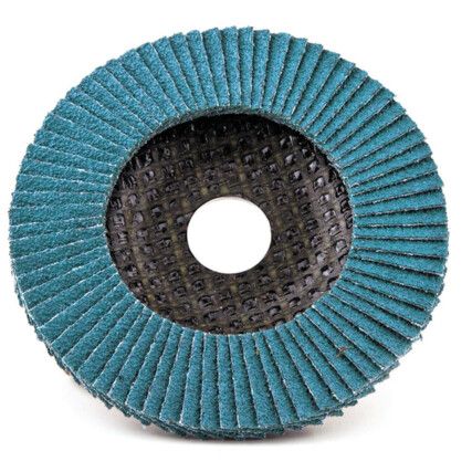 Flap Disc, DL0120, 115 x 22.23mm, Conical (Type 29), P120, Zirconia