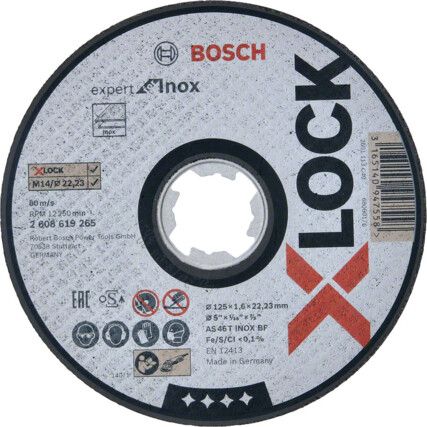 Cutting Disc, X-Lock Expert, 46-Fine/Medium, 125 x 1.6 x 22.23 mm, Type 41, Aluminium Oxide