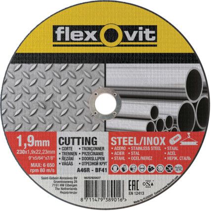 STEEL/INOX FLAT ULTRA THIN CUTTING DISC 230X1.9X22.23MM (PK-25)