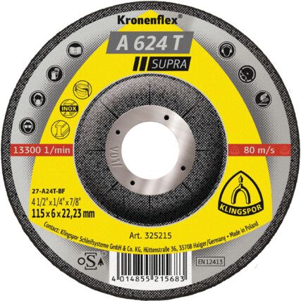 A624T GRINDING DISC DPC115X6X22MM