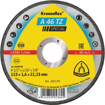 A46TZ CUTTING DISC 125X1.6X22MM