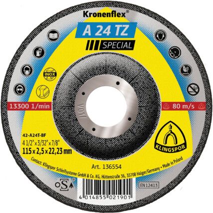 A24TZ SPECIAL CUTTING DISC 115X2.5X22MM