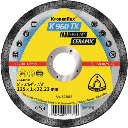 K960TX SPECIAL CUTTING 125X1X22MM