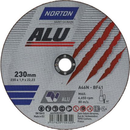 ALUMINIUM FLAT ULTRA THIN CUTTING DISC 230X1.9X22.23mm  (PK-25)