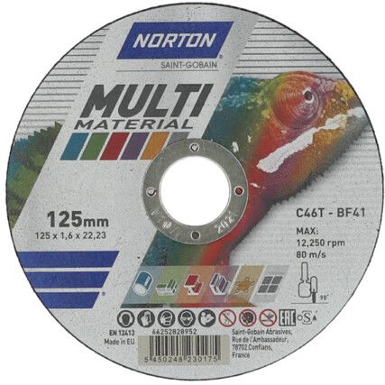 MULTIMATERIAL FLAT ULTRA THIN CUTTING DISC 125X1.6X22.23mm (PK-25)