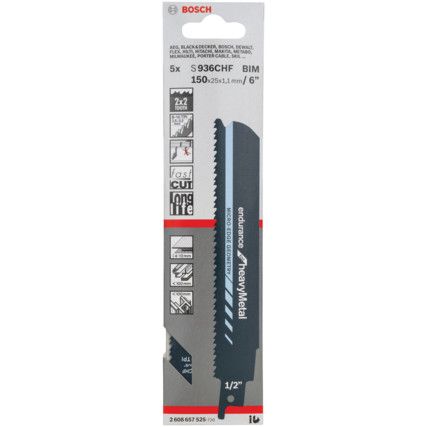 2608657525 S936CHF (PK-5) SABRE SAW BLADES