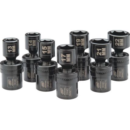 1/2"  METRIC UNIVERSAL SOCKETS SET CR-MO STEEL (ST-7)