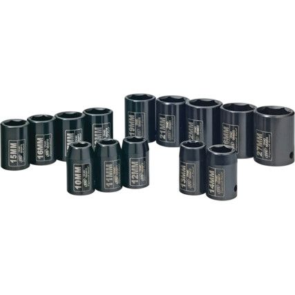 1/2"  METRIC UNIVERSAL SOCKETS SET CR-MO STEEL (ST-14)