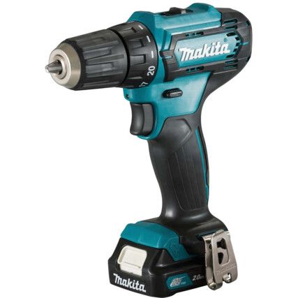 DF333DWAE, Cordless Drill Driver, Cordless, 1700rpm, Keyless, 10mm, 12V, 2x2.0Ah