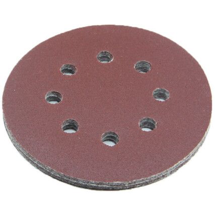 Coated Disc Pack, 125mm, Aluminium Oxide, P120, Hook & Loop, 5 Pack