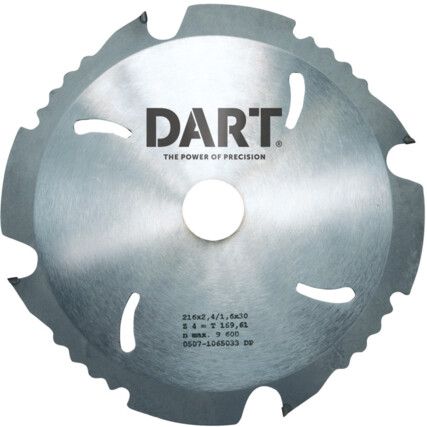 PCD165204 DART PCD FIBRE CEMENT SAW BLADE 165DMMx20Bx4Z