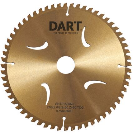 SLC1903060 TBD GOLD 30 DEG WOOD SAW BLADE 190DMMx30Bx60Z