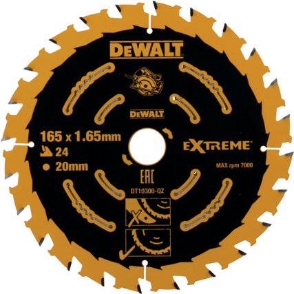 DT10300-QZ Extreme Framing Corded Circular Saw Blade  165 x 20mm x 24T