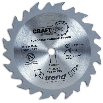 CSB/13624TA TCT CraftPro Thin Kerf Saw blade for cordless saws 13mm x 24T x 20mm