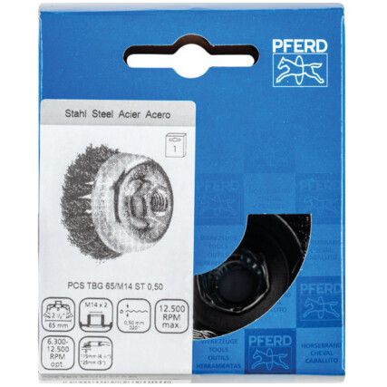 POS TBG 65/M14 Steel Wire 0.50 SG Threaded Cup Brush