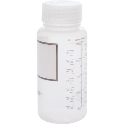 BOTTLE ROUND, PP, WIDE NECK 250ml GRADUATED (PK-10)