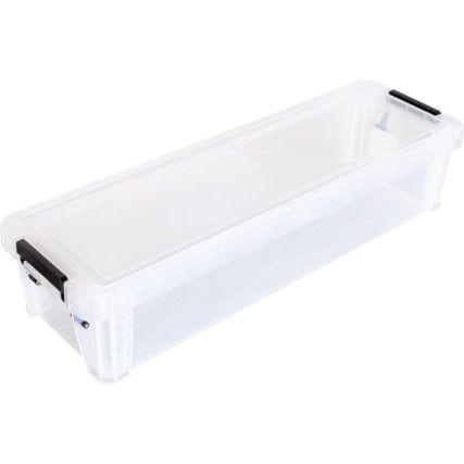 Storage Box with Lid, Clear, 370x110x80mm, 2.2L