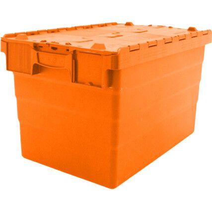 ATTACHED LID CONTAINER ORANGE 600X400X365mm 68L