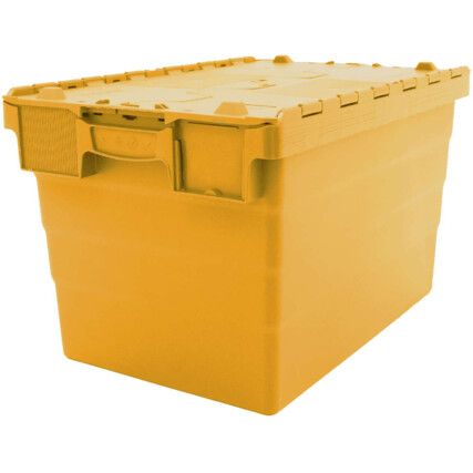 ATTACHED LID CONTAINER YELLOW 600X400X365mm 68L