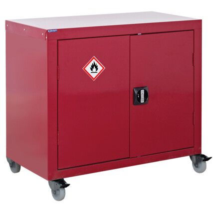 MOBILE FLAmmABLE LIQUID STORAGE CUPBOARD 840X900X460 RED