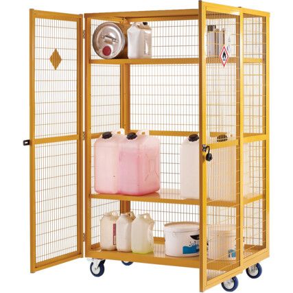 Hazardous Boxwell Storage, with Doors, Steel Shelves, 1655 x 1200 x 600mm