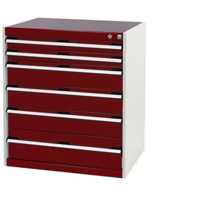 CUBIO CABINET WITH 6 DRAWERS 800X525X900H RAL7035/3004