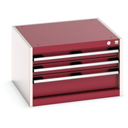 CUBIO DRAWER CABINET WITH 3 DRAWERS 650X650X400H RAL7035/3004